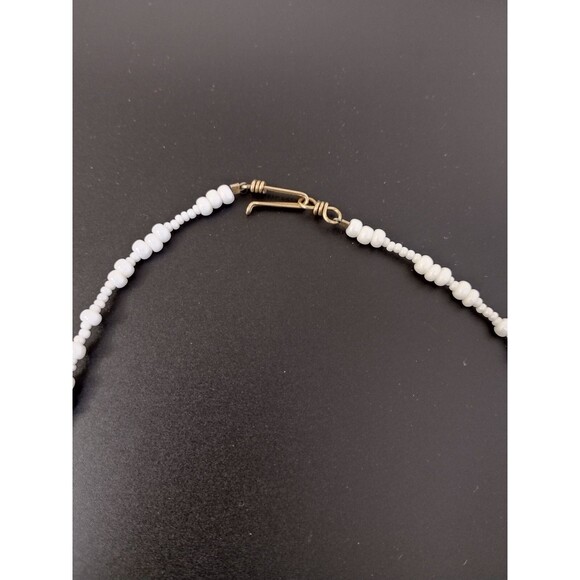 VTG Artisan 14" Chocker Sliver Beaded Necklace Oval Gemstone Moon Phase Luck - Picture 4 of 7